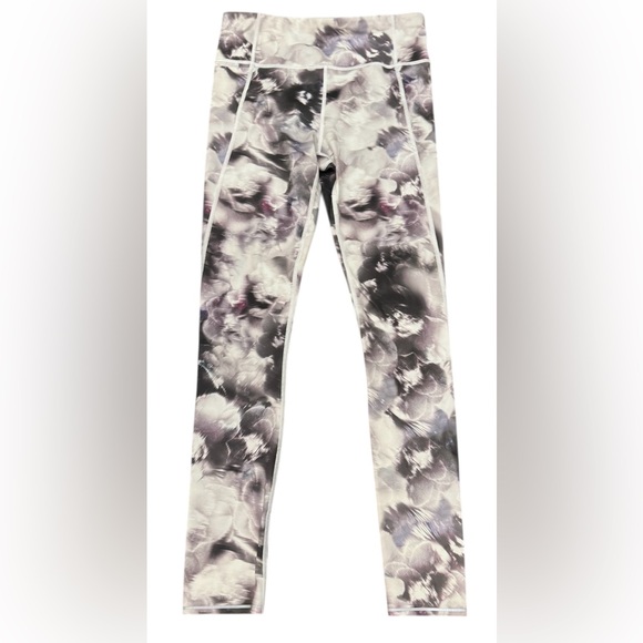 Athleta Pants - Athleta Floral Print Leggings - Black and Gray